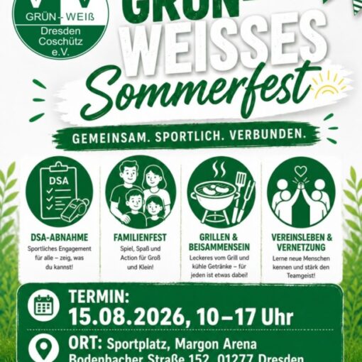 Kleines Plakat mit den Daten zum Sommerfest